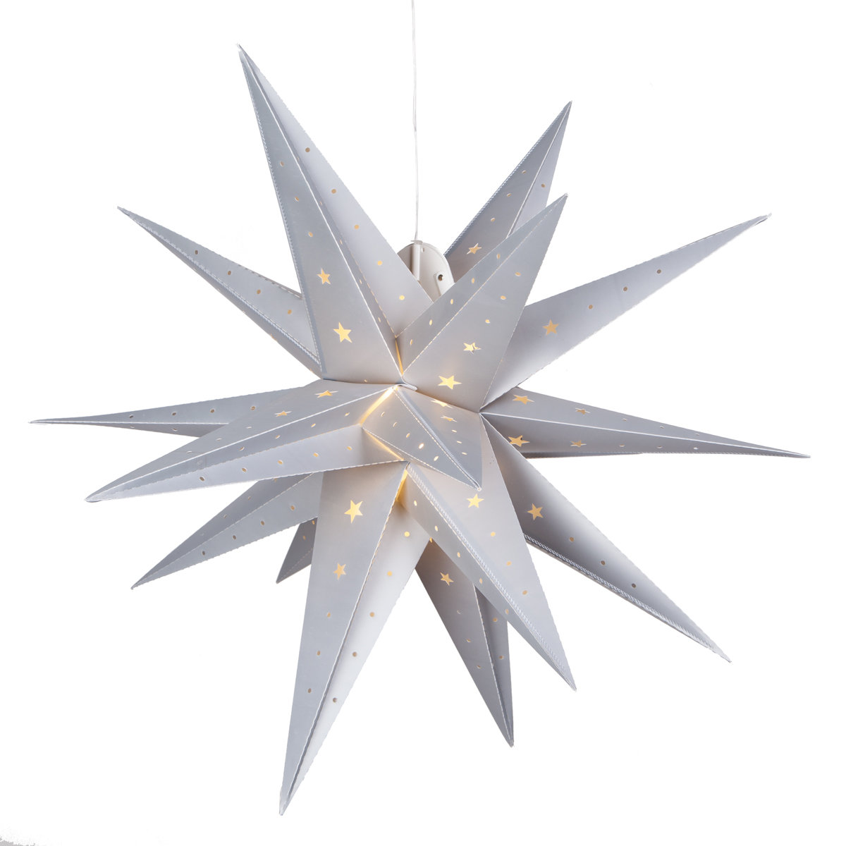 LED Lantern, 24" H x 24" W x 24" D, Gray