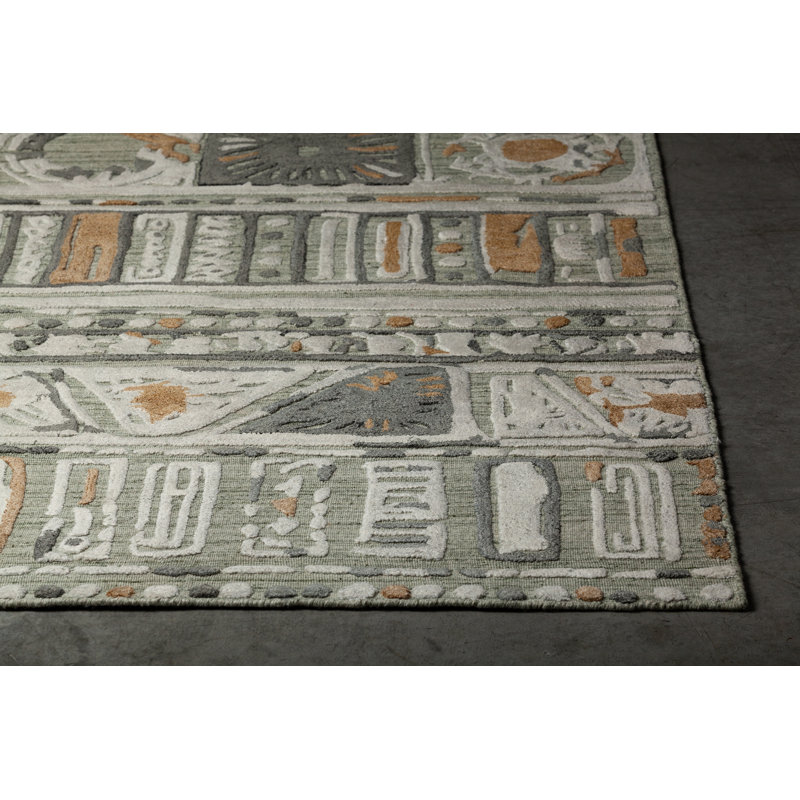 Tapis ivoire / brun tissé à plat à la main Dominguez, Rectangle 5 pi x 7 pi 6 po