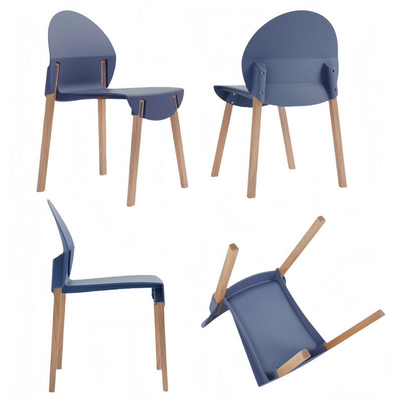 5-Piece Indoor/Outdoor Furniture Set - 4 Chairs And 1 Long Table, Blue