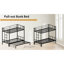 Lit simple superposé escamotable en métal avec garde-corps et échelle intégrée, cadre convertible peu encombrant pour la chambre à coucher, noir