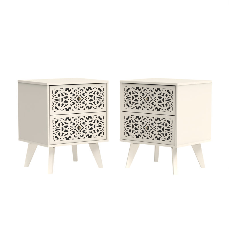 Table de chevet 2 tiroirs Arrastia (ensemble de 2)