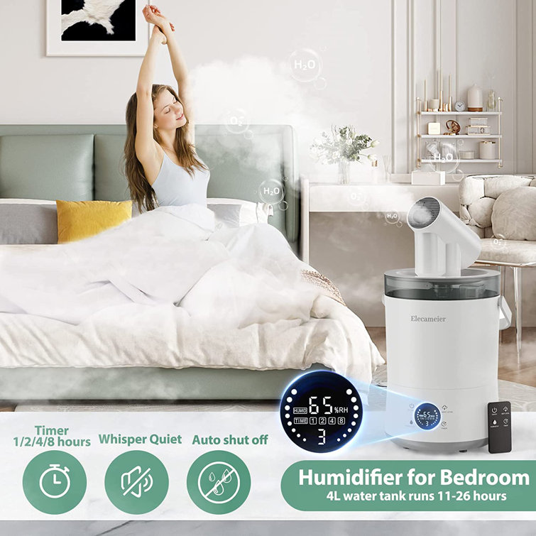 CG INTERNATIONAL TRADING Cool Mist Steam Tabletop Humidifier with  Adjustable Humidistat for 100 Cubic Feet