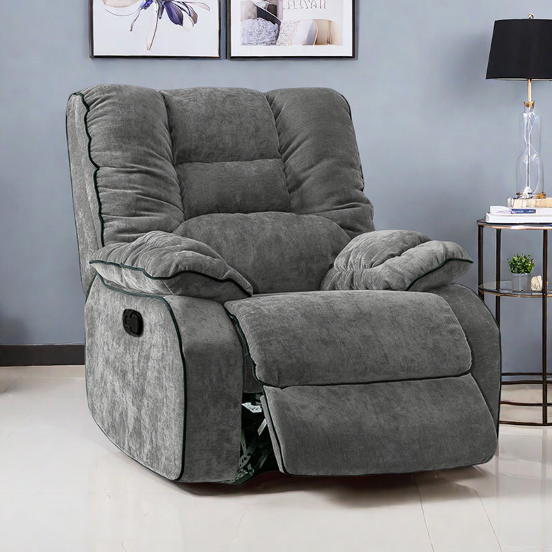 Living Room Single Chenille Function Recliner, Gray