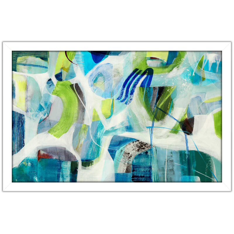 «Rhyming - Floater Frame», peinture sur toile, Cadre blanc, H 21,5 po x l 27,5 po x P 0,75 po