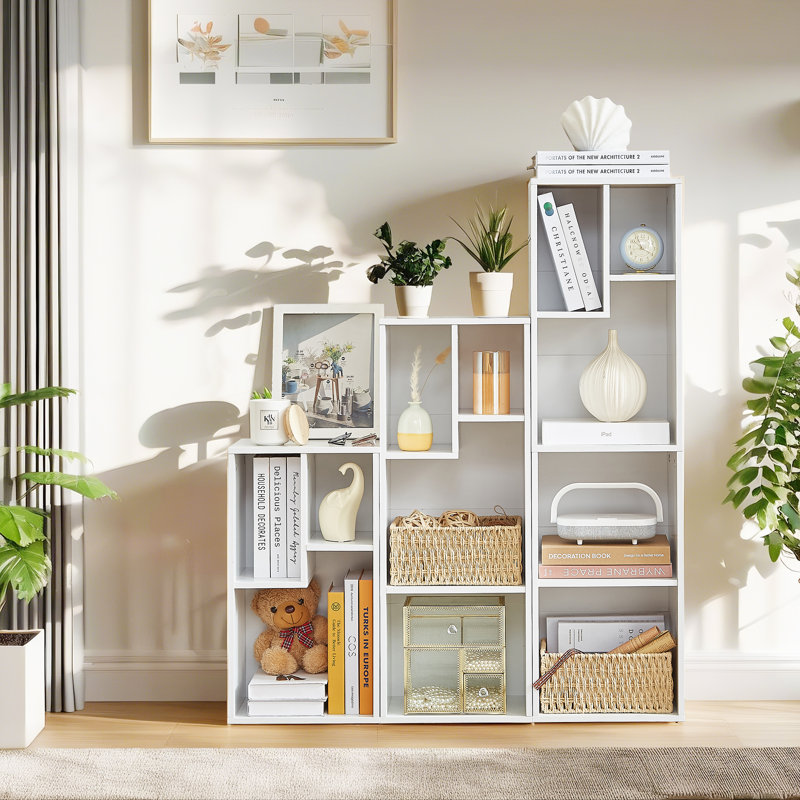Laniel 107cm H x 90cm W Cube Bookcase, White