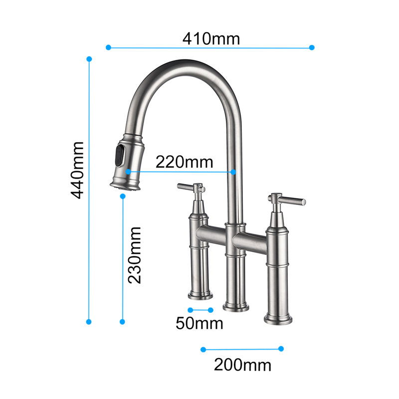 Naiyafly Pull Down Kitchen Faucet, Silver