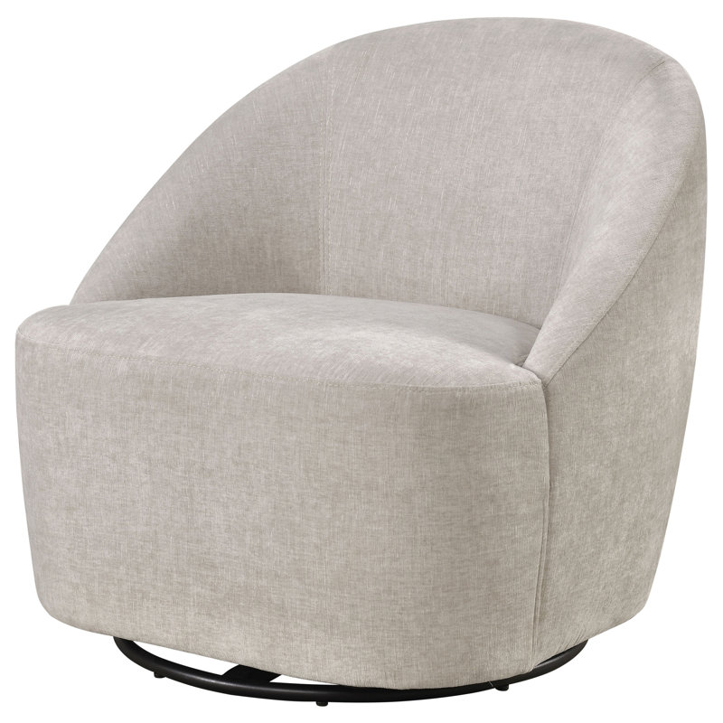 Fauteuil d'appoint pivotant Leon Chenille beige, Beige