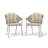 Moorcroft Outdoor Patio Chair of 2 Woven Rope Conversation Chairs with Pillows and Cushions, Powder-coated Aluminum Frame for Garden, Beige