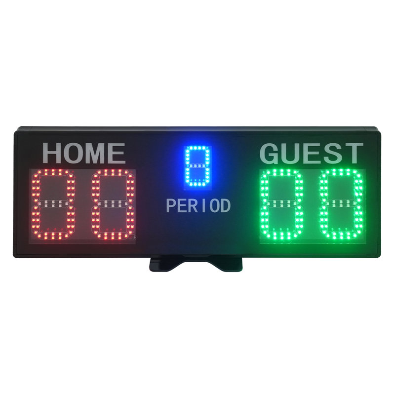 Tableau d'affichage numérique à DEL avec télécommande - Affichage en ABS durable pour la salle de jeux et le sport - Luminosité réglable, à piles / à brancher, à fixer au mur ou au bureau (noir)