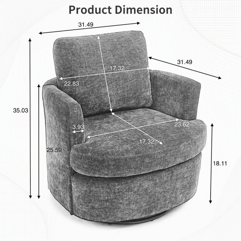 Chaise pivotante, Black Fabric