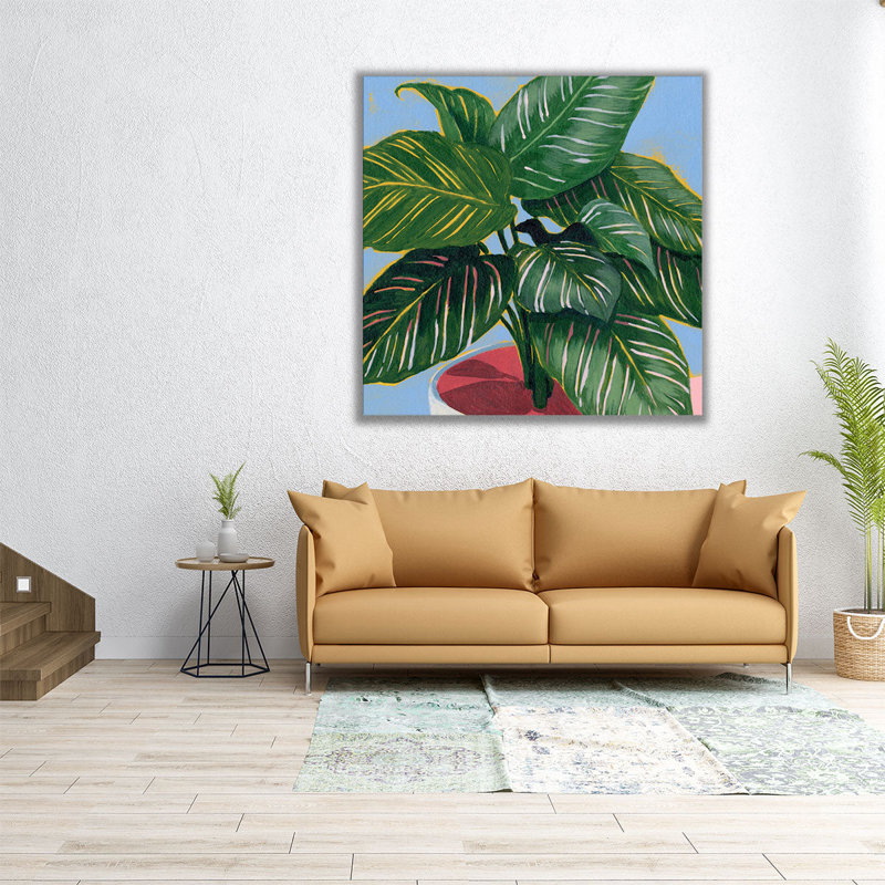 Calethea IV - reproduction d'art sur toile, H 40 po x l 40 po