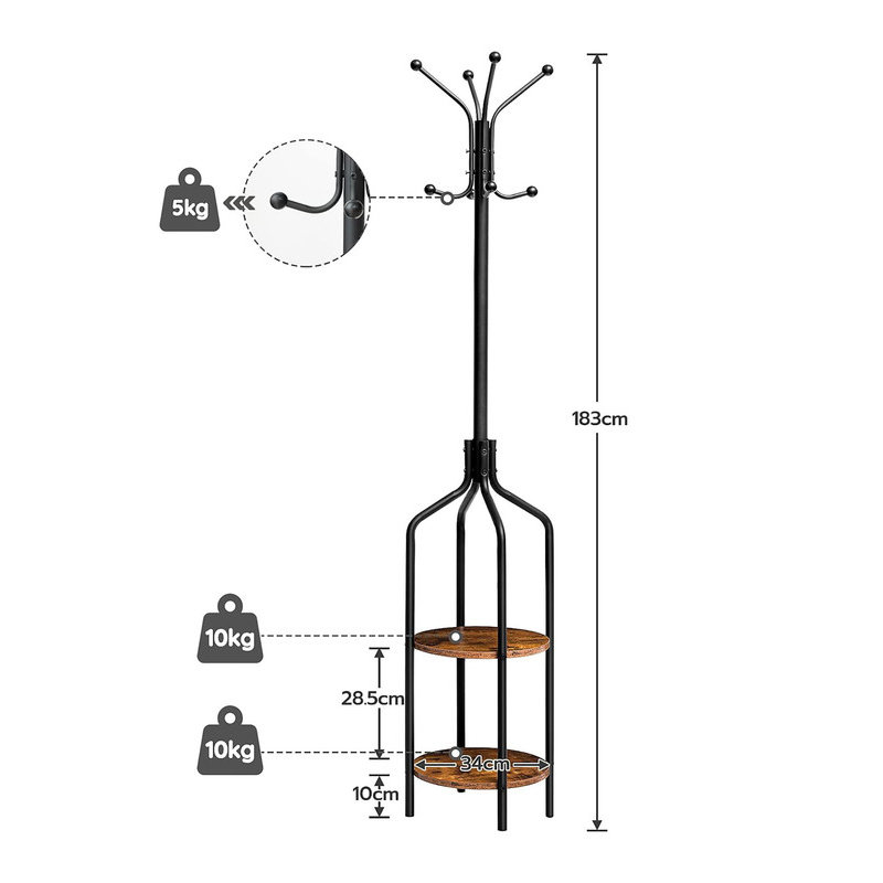 Dyte Freestanding 8 - Hook Coat Rack
