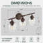 3 - Light Vanity Light Clear Glass Diamond Shade, Oil Rubbed Bronze-641887704-641887708-641887710