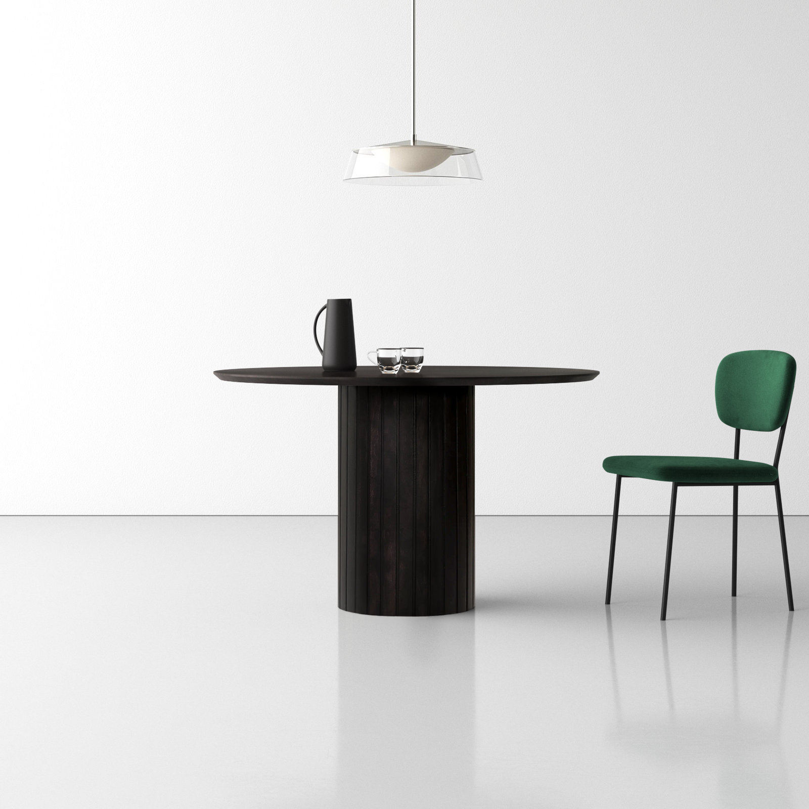 Daley 48'' Round Dining Table, Black