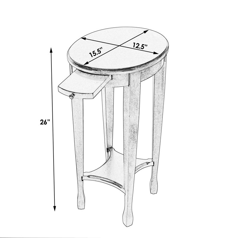 Arielle Round 12.5"W Side Table, Red