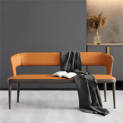 Banc rembourré en similicuir Marnika