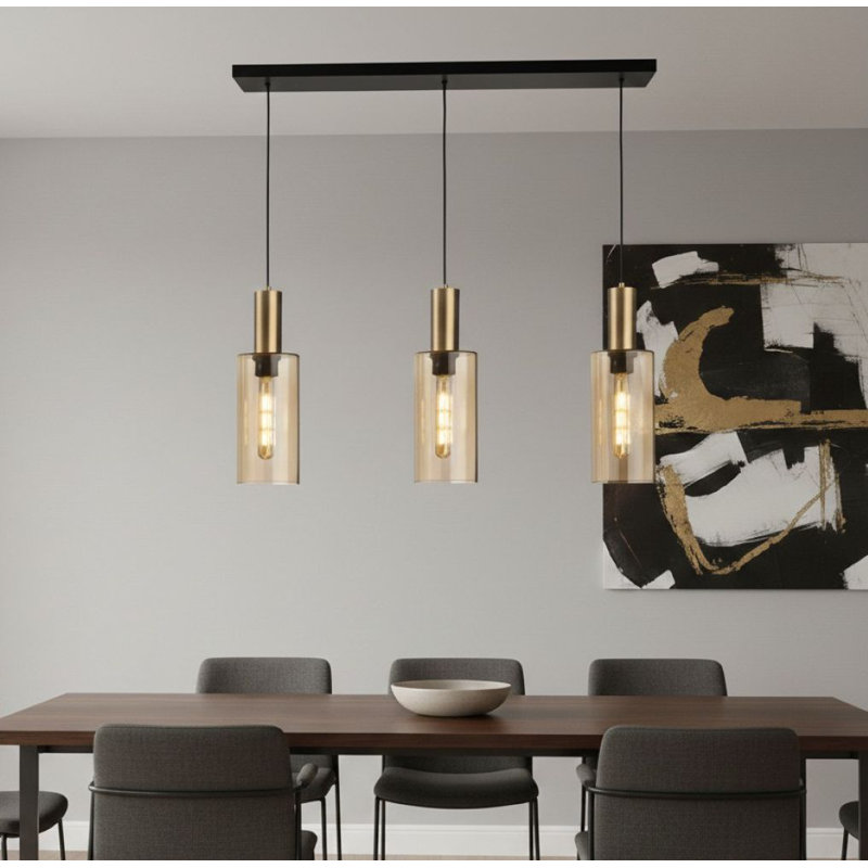 3 - Light Satin Brass Kitchen Island Pendant