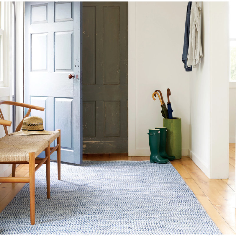 Coastal Blue Handwoven Indoor/Outdoor Rug, Rectangle 3' x 5'
