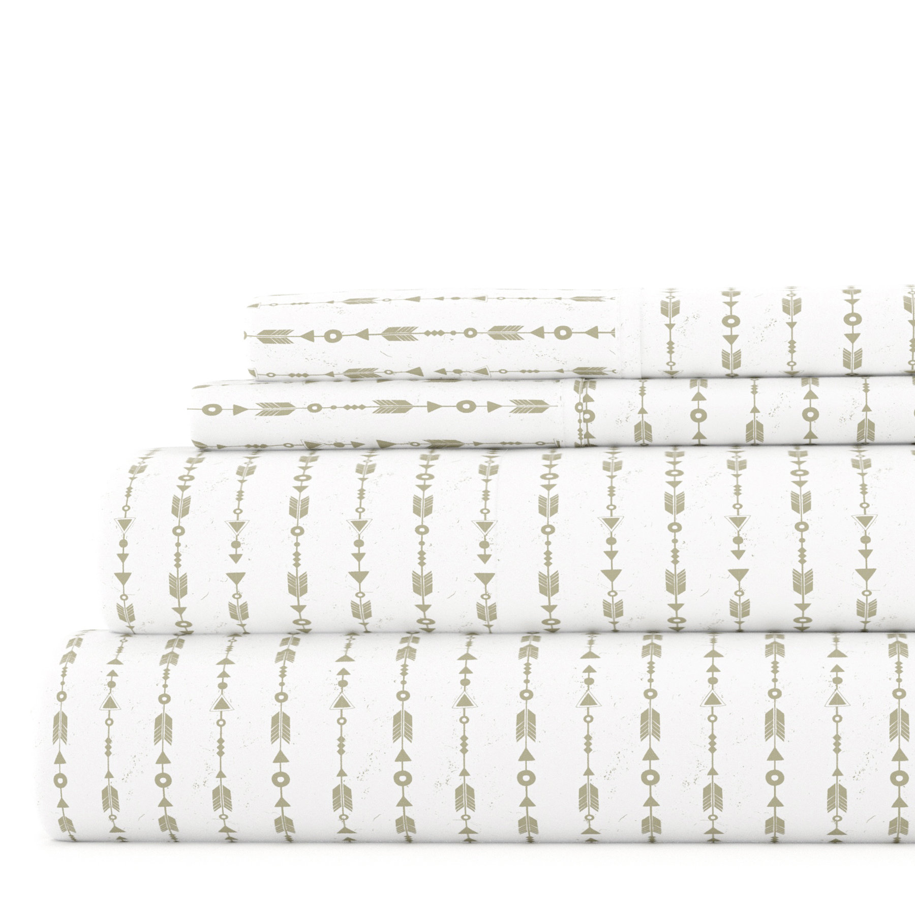 Home Beaded Arrows Striped Pattern Microfiber Sheet Set
