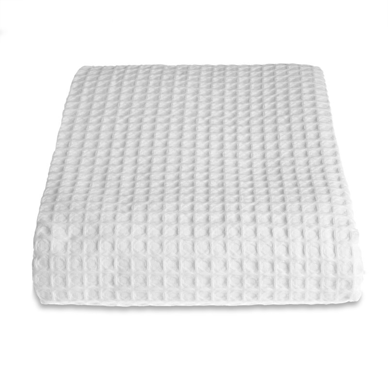 Hotel Waffle Blanket Bedspread, 225 x 250cm Bedspread, White