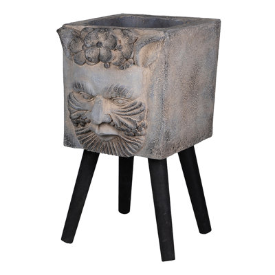 Magnesium Oxide Greek Statue Planter - Gray 11.4X13x22.4 Inches With Legs For Home 11.4" X 13" 22.4" With Patio And Entry