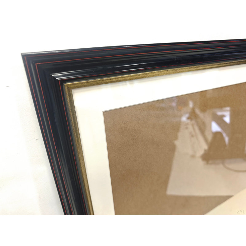 Cadre 24 po x 32 po en bois massif - Cadre d'art sur toile remplaçable avec verre organique, élégante décoration murale encadrée pour le salon et la chambre à coucher