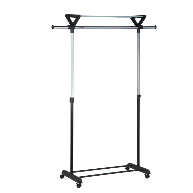 Glenni Metal Adjustable Rolling Clothing Rack
