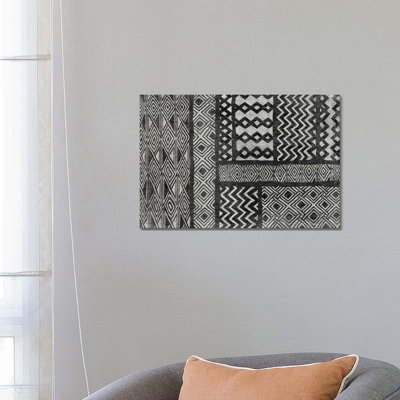 Kuba Abstract, BandW I by Sue Schlabach - Wrapped Canvas Painting