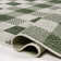 Drora Traditional Geometric Bold Gingham Green/Cream Indoor/Outdoor Rug