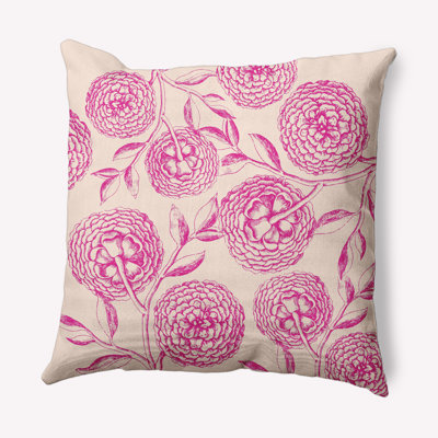 Floral Outdoor Reversible Throw Pillow