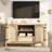 59" Sideboard Buffet Cabinet with Storage, Farmhouse Kitchen Buffet Cabinet with Drawer, Rattan Coffee Bar Cabinet for Living Room, Kitchen, Entryway, Natural