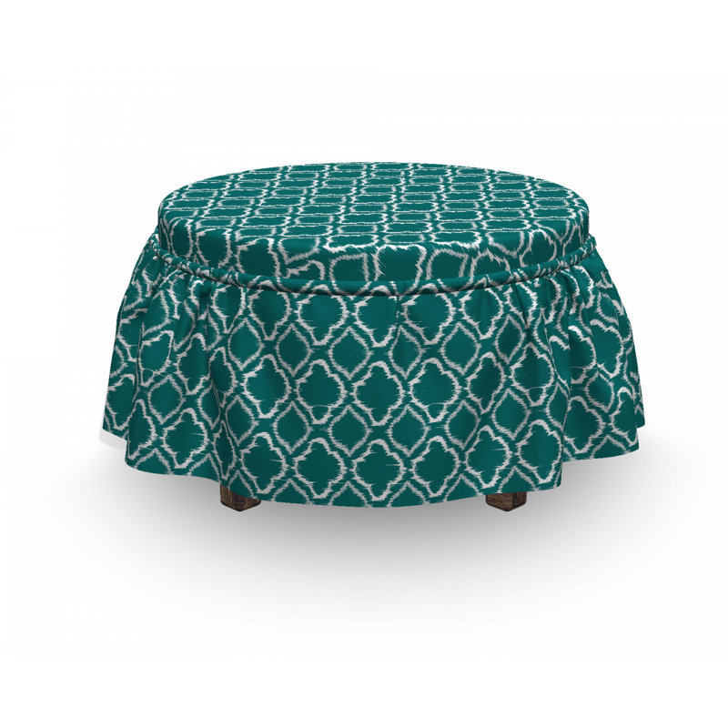 Ensemble de housse pour repose-pieds à coussins carrés de boîte 2 pièces traditionnelle ikat