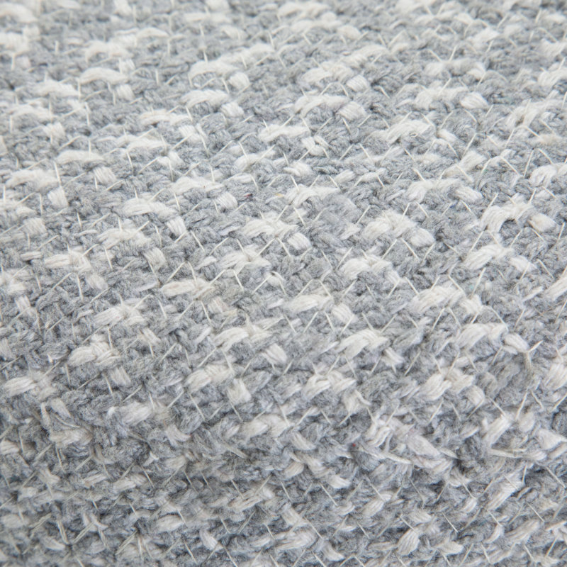 Pouf rond en coton tressé à la main l 20 po Bayley, Bleu / Naturel