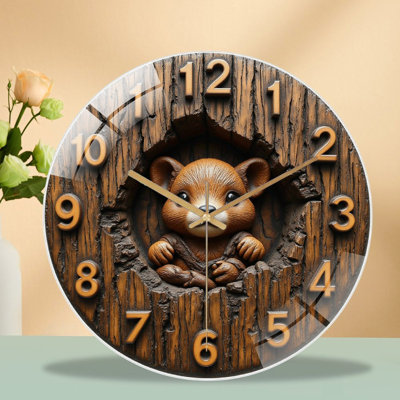 Horloge murale en bois 12 po