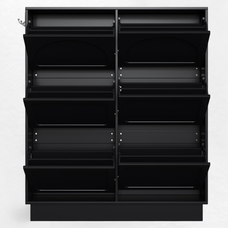 24 Pair Shoe Storage Cabinet, Black