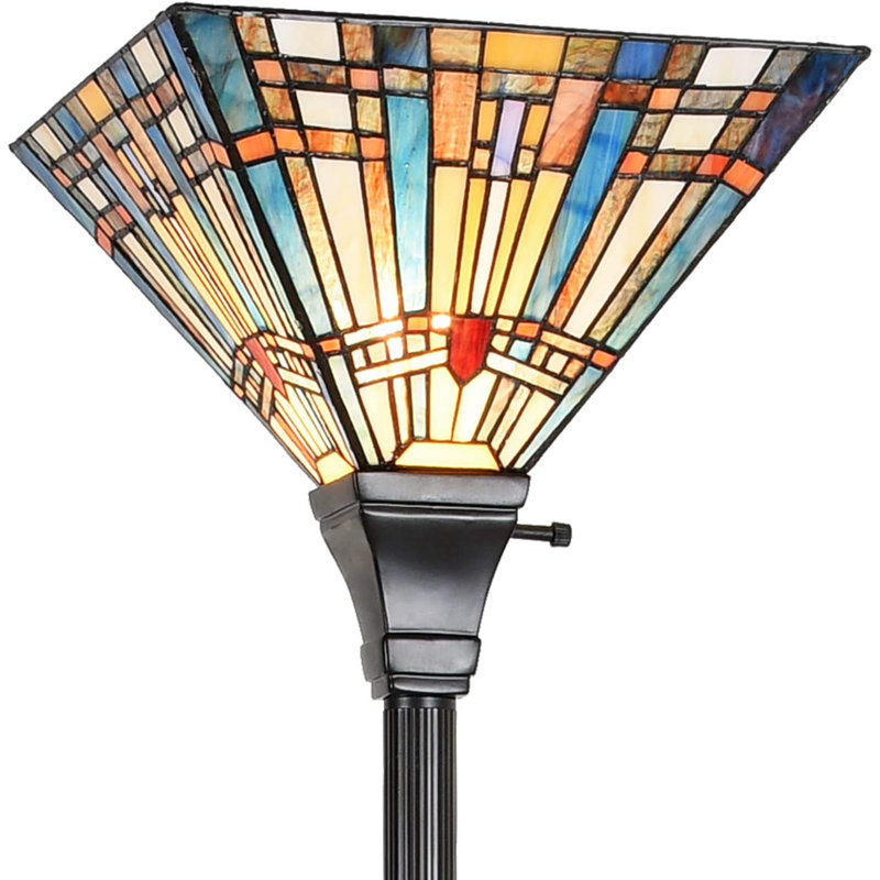 Tiffany Torchiere Floor Lamp,Stained Glass Lamp Shade