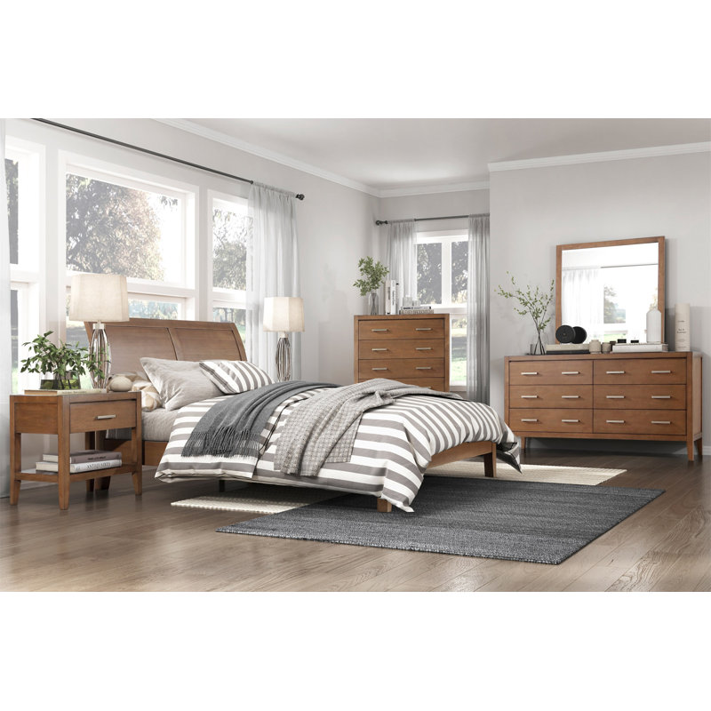Tête de lit pour lit plateforme à finition brun clair 1pc