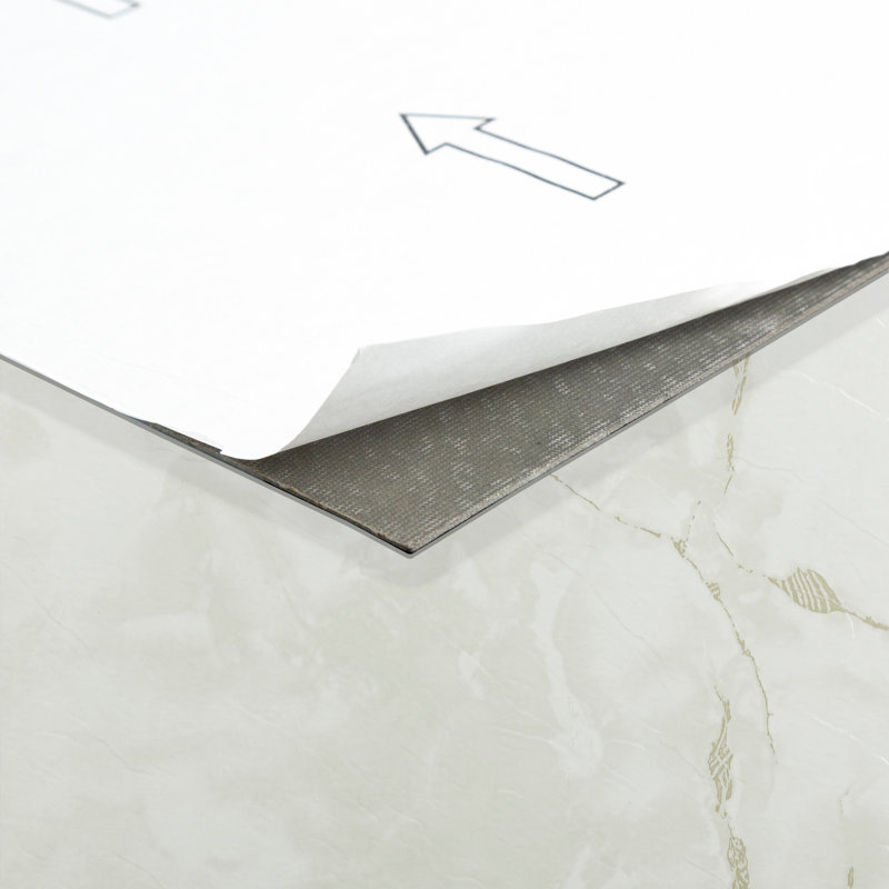 Sterling White with Grey Veins 12" x 12" 1.2mm Vinyl Tile, Classic White/Gray Vein