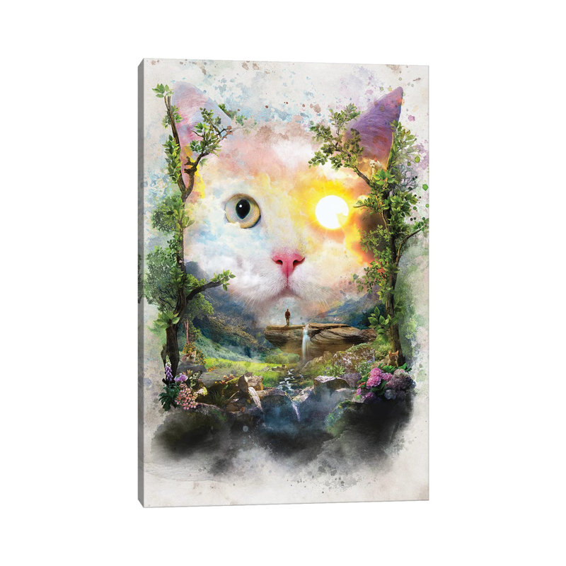 Day Cat 1 Piece Wrapped Canvas Painting, 101.6 cm H x 66.04 cm W x 3.175 cm D