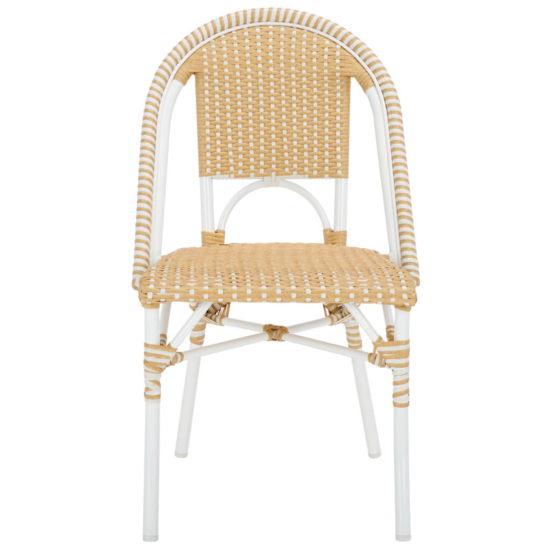 Torino Outdoor Dining Side Chair, Natural Wash/White