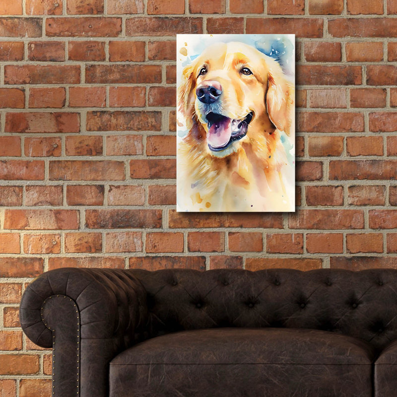 "Golden Retriever" par Petals Prints Design, H 24 po x l 16 po x P 0,2 po