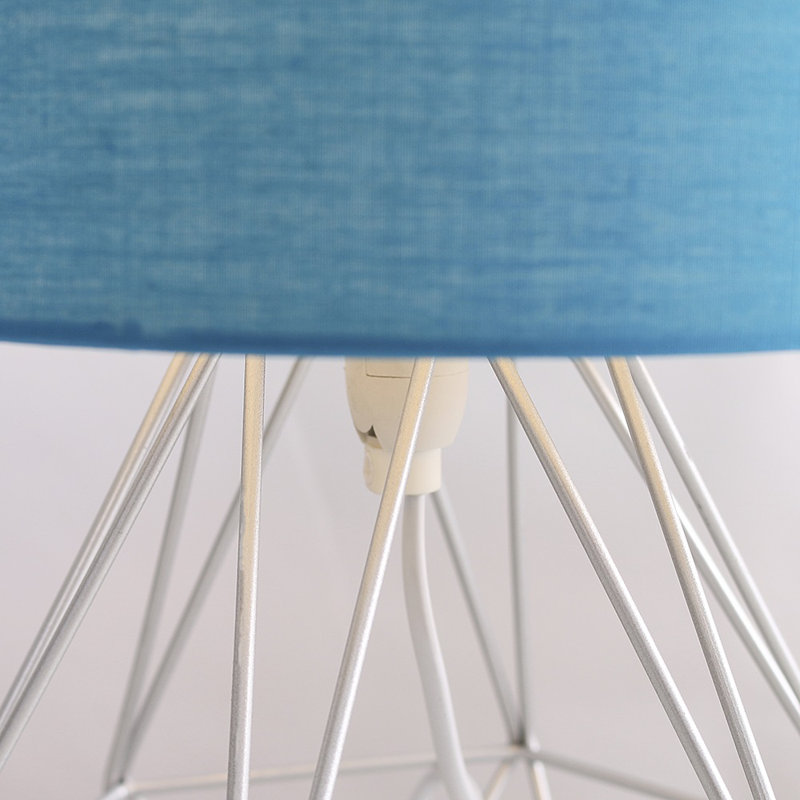 Haigler Bedside Table Lamp, Silver, Blue, No Bulb