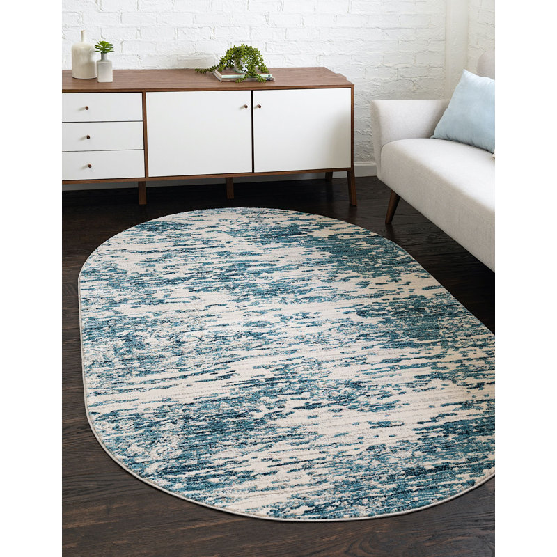 Abstract Indoor Rug, Oval 5' x 8'