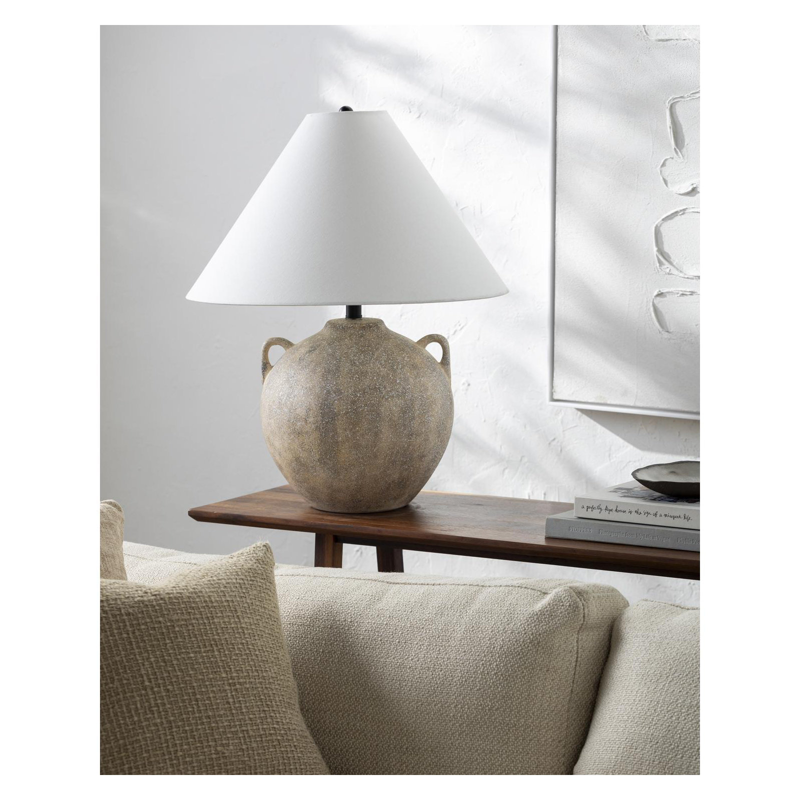 Ceramic Accent Lamp, Gray