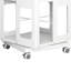 4 tablettes rotatives toutes pivotantes, 360 roulettes, construction, finition blanche, assemblage facile, grande utilisation de l'espace blanc, étagères spacieuses, avantage rapide-120632354