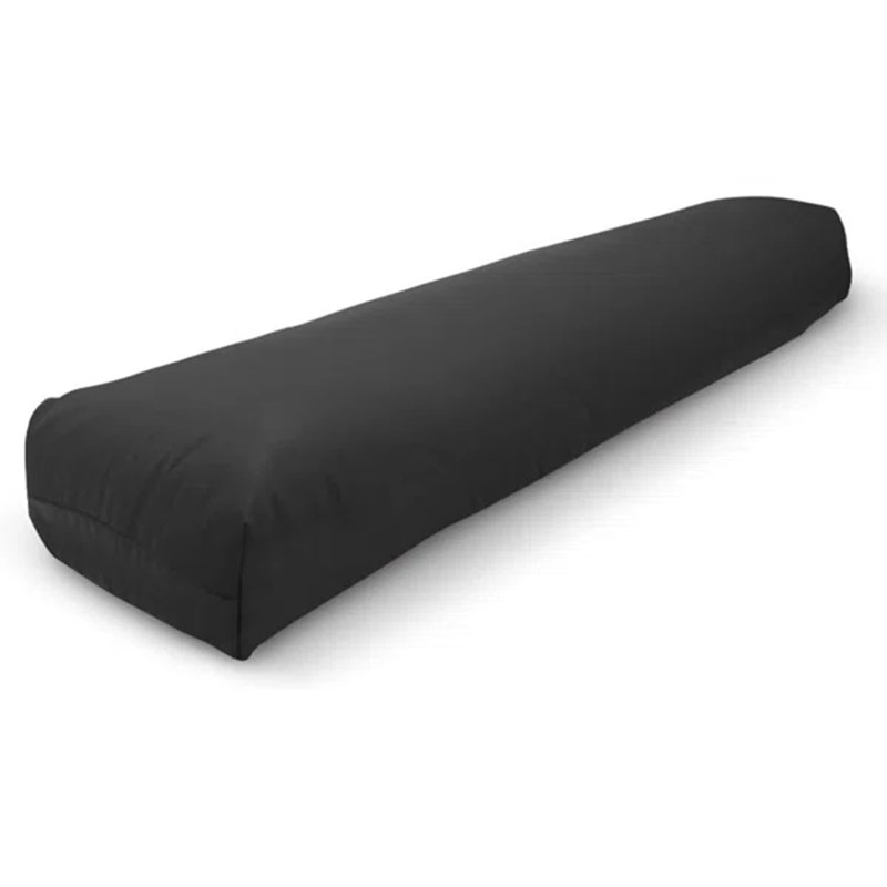 Batting Yoga Bolster - Studio Grade Pillow with Cover, Black, Vinyl, Pranayama