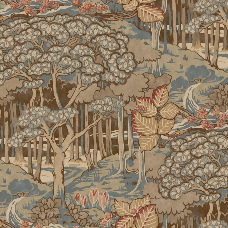 32.82' L x 27.58" W Wallpaper Roll, Teal