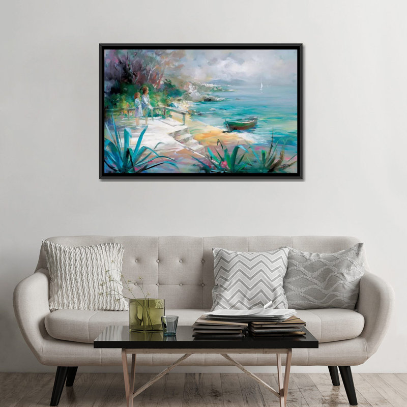 « attended fulfillment », reproduction sur toile, H 18 po x l 26 po x P 1,5 po, Toile avec cadre noir, Blanc