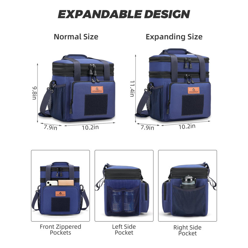 Boîte à lunch tactique 16L pour adultes, sac isotherme avec sangle d'épaule, sac à lunch robuste pour le travail, le pique-nique, le camping et les voyages, capacité de 20 canettes