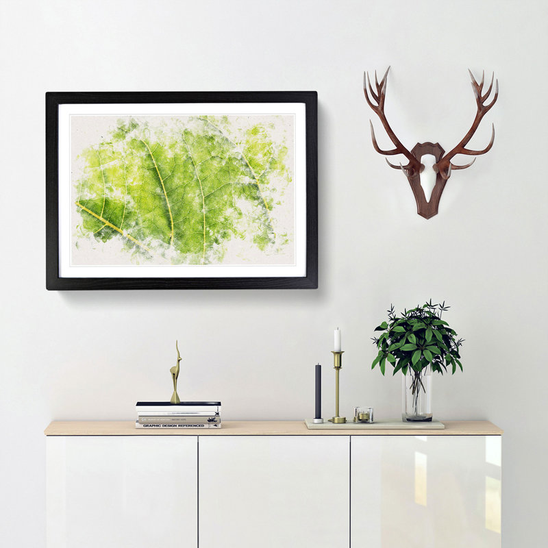 Leaf Veins - Picture Frame Painting Print, 62cm H x 87cm W x 2cm D, Black Framed